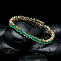 Radiant Emerald 14K Yellow Gold Tennis Bracelet