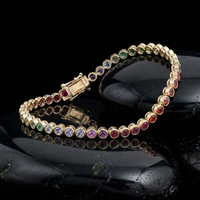 Radiant Colour 14K Yellow Gold Gemstone Tennis Bracelet
