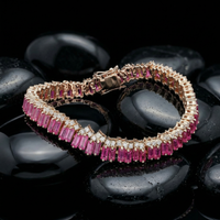 Prism Sapphire Emerald-Cut 14K Gold Tennis Bracelet