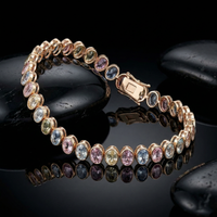 Prism Heart Spectrum Sapphire & Diamond 14K Gold Bracelet