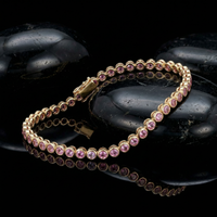 Pink Sapphire Radiance 14K Yellow Gold Tennis Bracelet