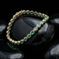 Oval Emerald 14K Yellow Gold Bracelet