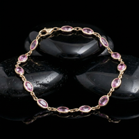 Lavender Marquise 14K Yellow Gold Link Bracelet