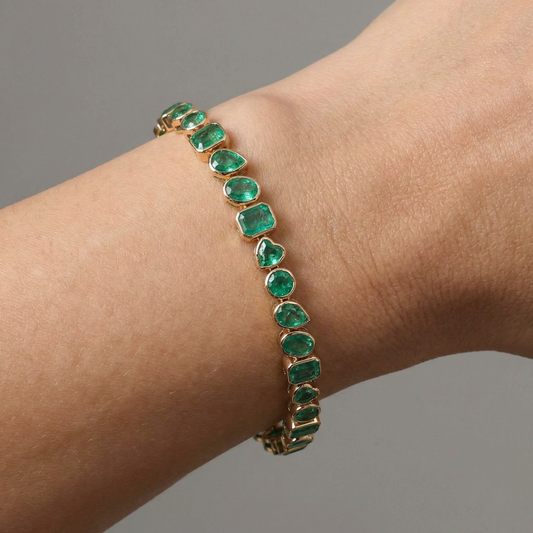 Heritage Emerald 14K Yellow Gold Tennis Bracelet