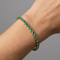 Oval Emerald 14K Yellow Gold Bracelet