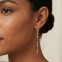 Majestic Drop Diamond Danglers Earrings in 14K Yellow Gold