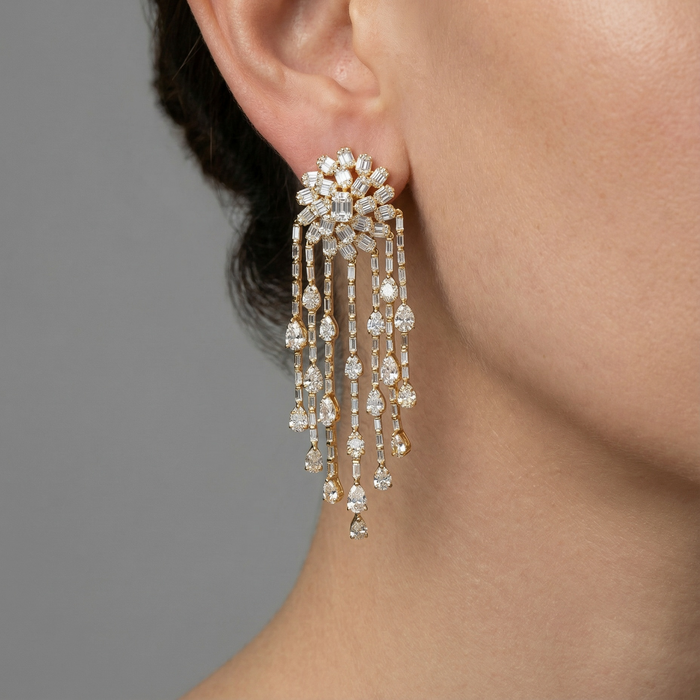 Round Diamonds Earrings in 18K White Gold