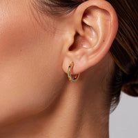 Plain Huggie Hoop Earrings in 14K Yellow Gold