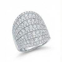 Oversized Micro Pave Statement Ring in 18K White Gold