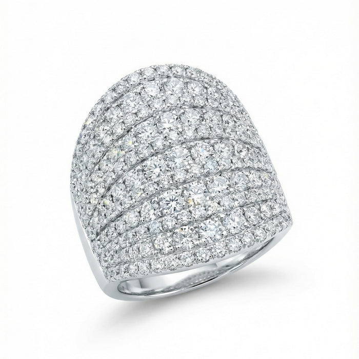 Oversized Micro Pave Statement Ring in 18K White Gold