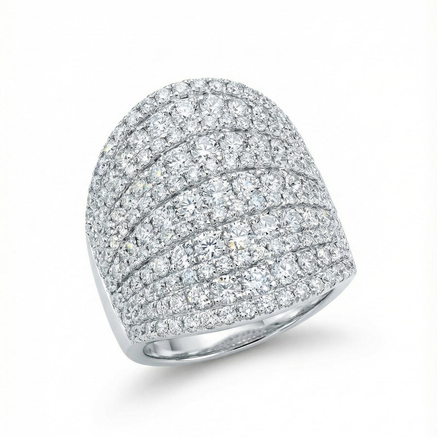 Oversized Micro Pave Statement Ring in 18K White Gold