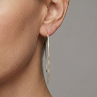 Luminous Long Beam Hoop Earrings in 14K Yellow Gold