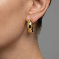Moonlit Shine Diamond Hoop Earrings in 14K Yellow Gold
