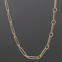 Modern Paperclip Chain Necklace in 14K Yellow Gold