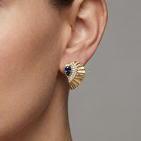 Spinal Diamond Stud Earrings in 14K Yellow Gold