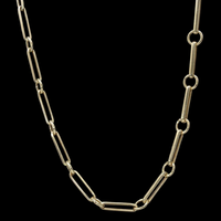Modern Paperclip Chain Necklace in 14K Yellow Gold