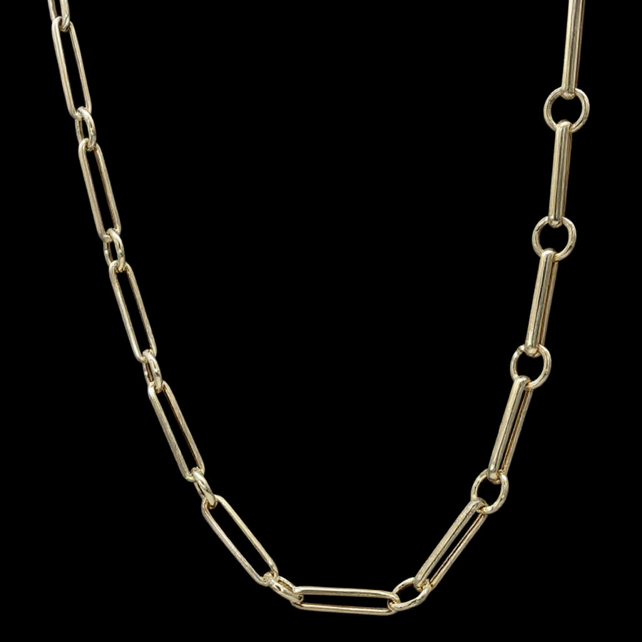Modern Paperclip Chain Necklace in 14K Yellow Gold
