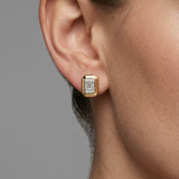 Gorgeous Baguette Diamond Stud Earrings in 14K Yellow Gold