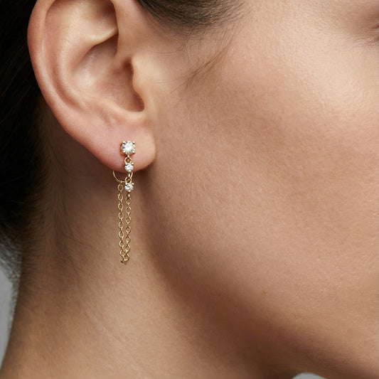 Twilight Drops Diamond Dangle Earrings in 14K Yellow Gold