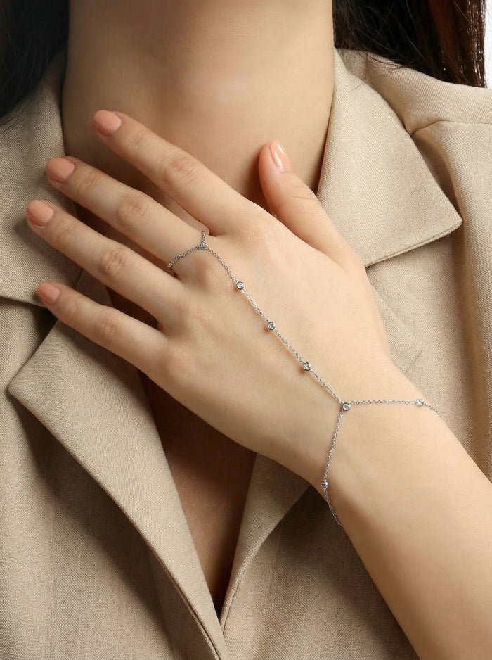 Diamond Solid Gold Hand Chain