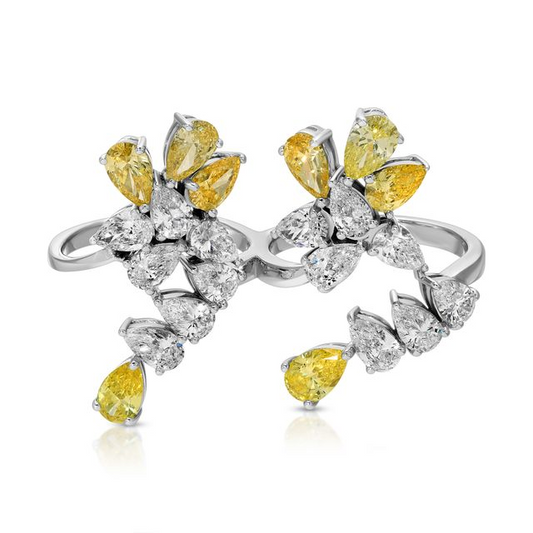 Diamond Cluster 14K (Custom 18K) White Gold Statement Ring