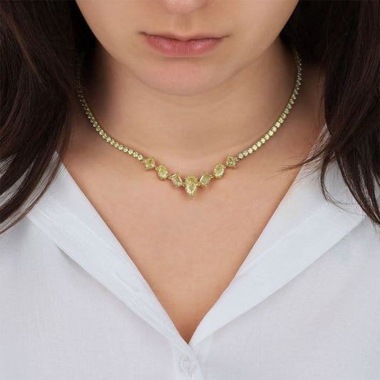 Diamond Centerpiece 14K Yellow Gold Statement Necklace