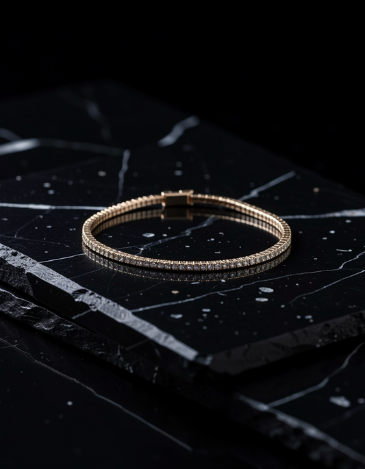 Green Sapphire Tennis Bracelet in 14K Yellow Gold