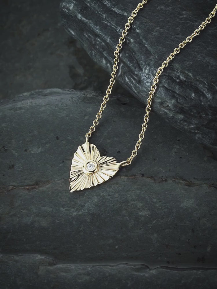 Heart Shape 14K Radiant Heart Diamond Necklace