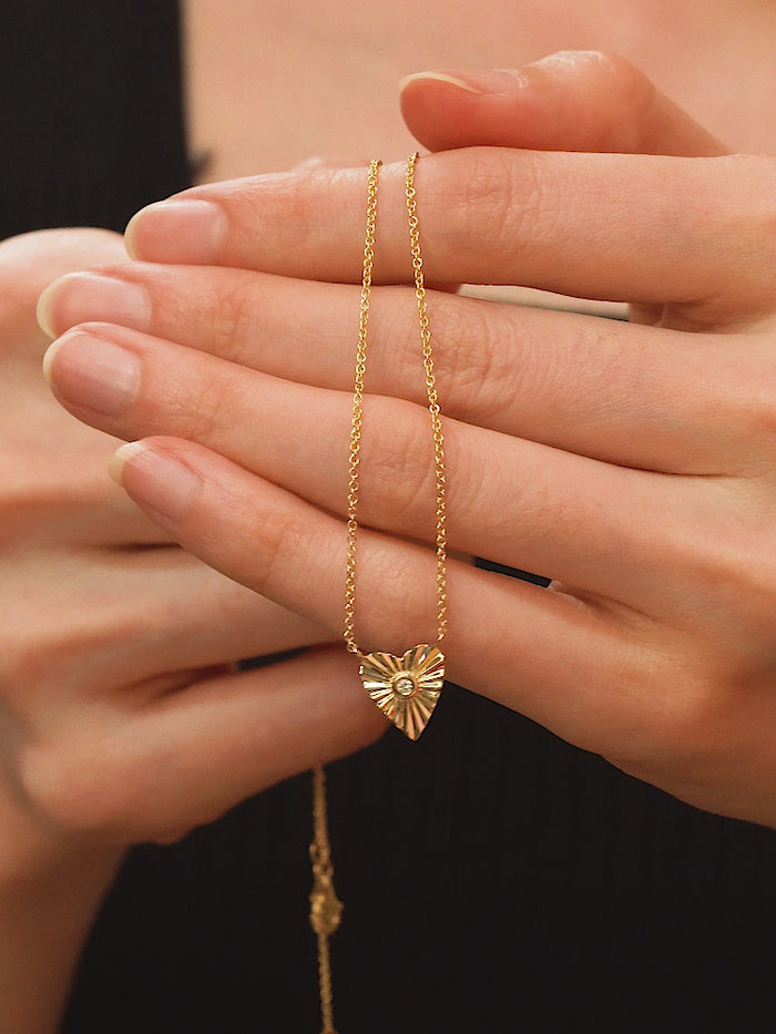 Heart Shape 14K Radiant Heart Diamond Necklace