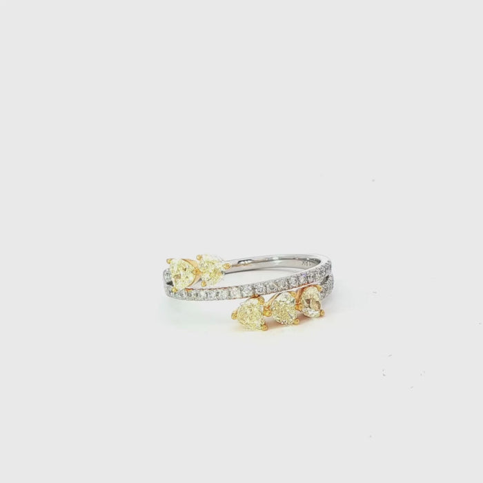 Golden Bloom Dual Band Diamond Ring in 14K Yellow Gold