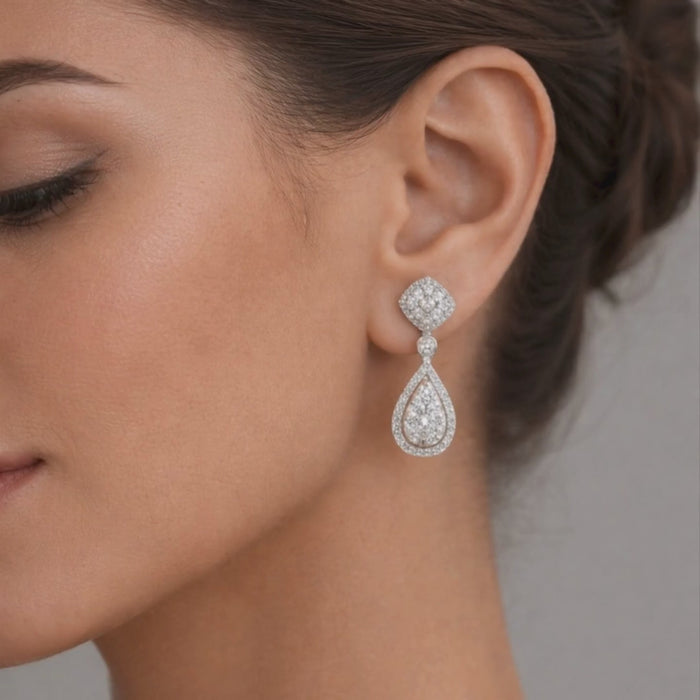 Ascending Light 14K (or 18k upon request) Yellow Gold Diamond Drop Earrings