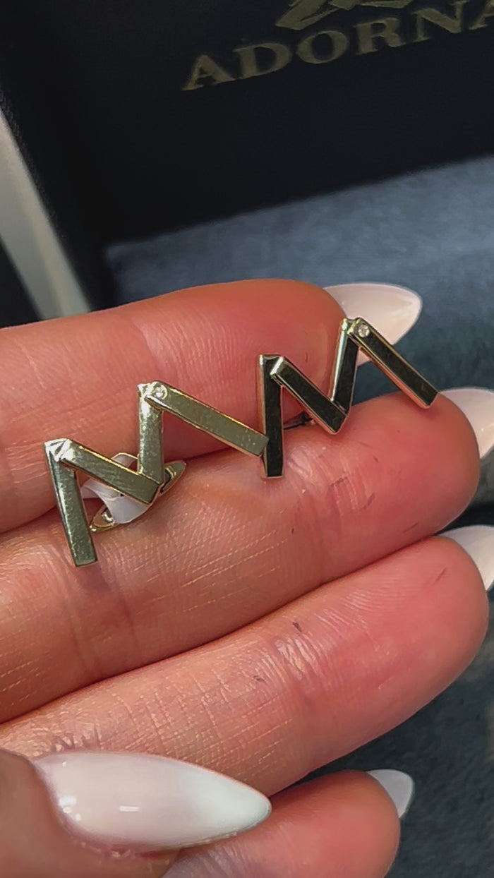 Designer 'm' Letter Cufflinks in 14K Yellow Gold
