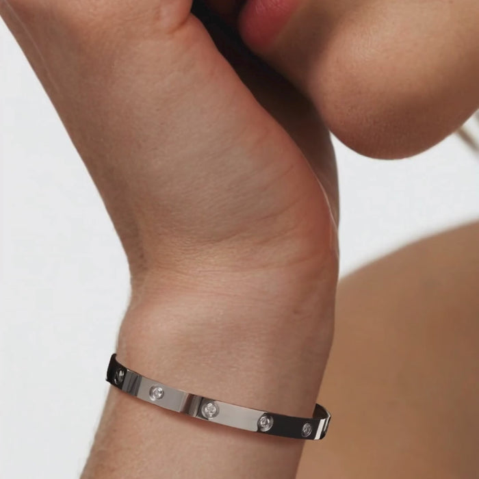 Cartier Love Diamond Unisex Bracelet in 18K White Gold