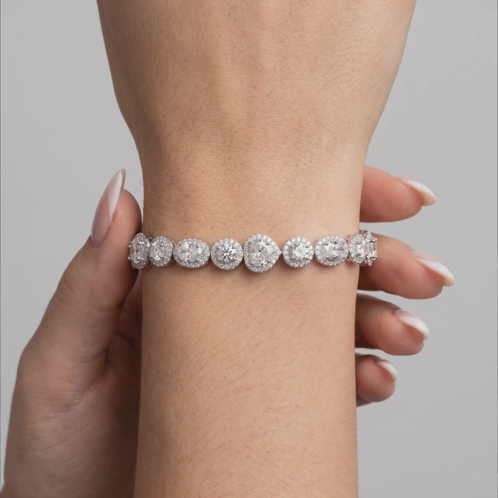 Fancy Diamond Tennis Bracelet in 18K White Gold