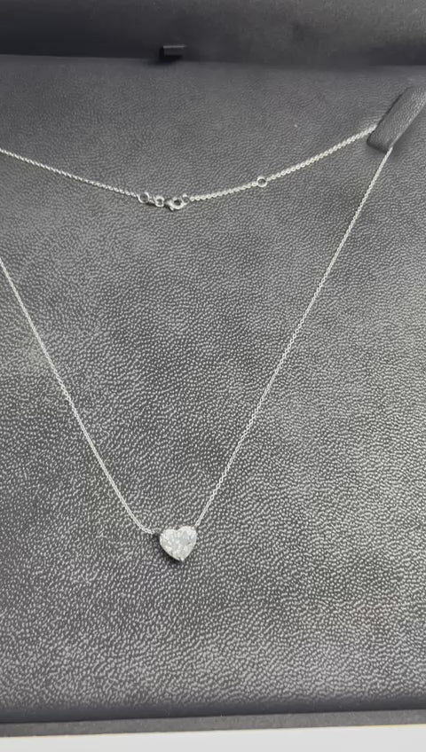 Heart Cut Diamond Solitaire Necklace in 14K Yellow Gold