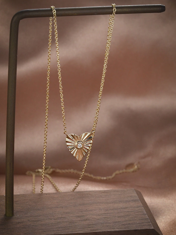 Heart Shape 14K Radiant Heart Diamond Necklace