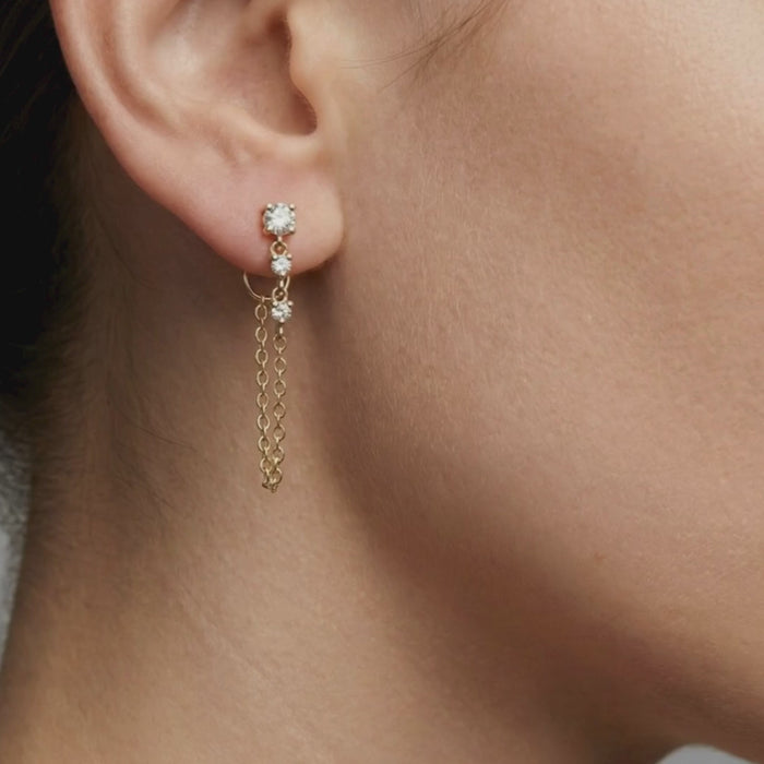 Twilight Drops Diamond Dangle Earrings in 14K Yellow Gold