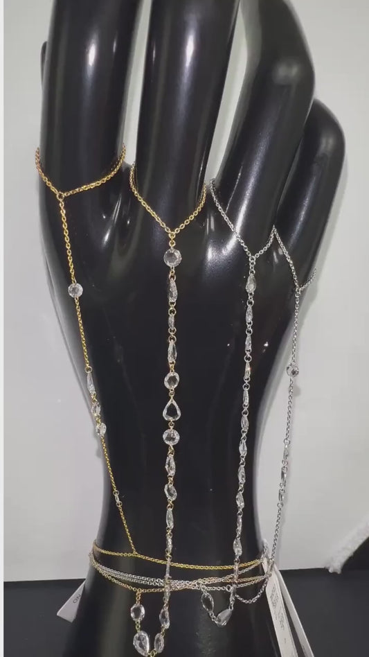 Diamond Dew Hand Chain in 14K White Gold