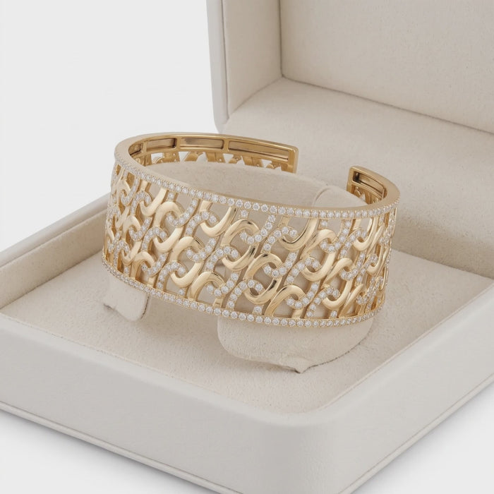 Clean Horizon Bangle Bracelet in 14K Yellow Gold