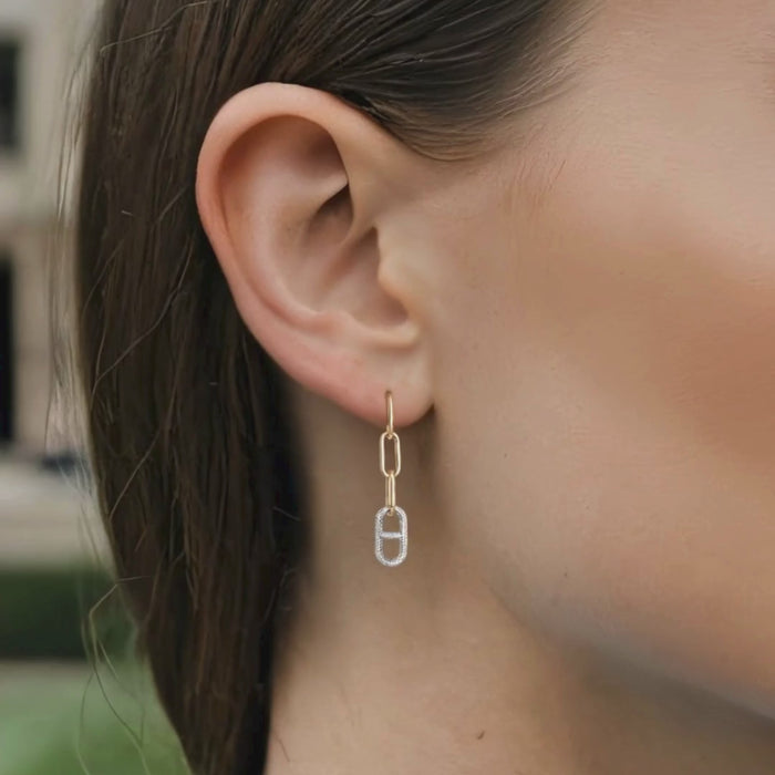 Diamond Bliss Drop Earrings in 14K Yellow Gold