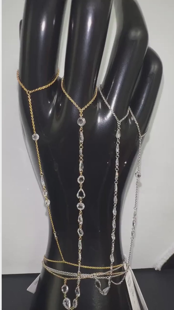 Celestial Star 60 Diamonds Hand Chain in 14K White Gold