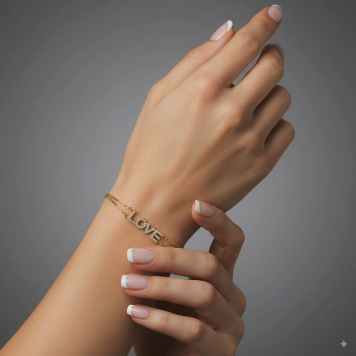 Love Letter Diamond Bracelet in 14K Yellow Gold