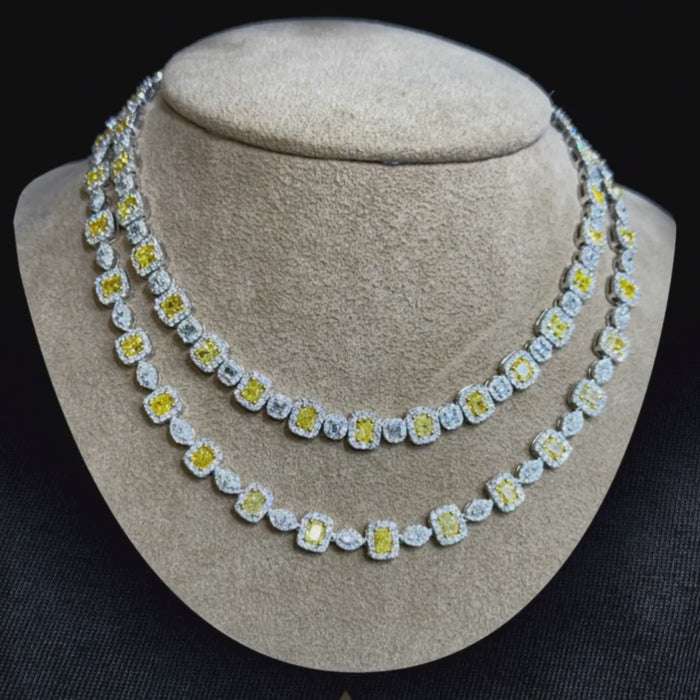 Imperial Radiance 14K Yellow and White Diamond Necklace