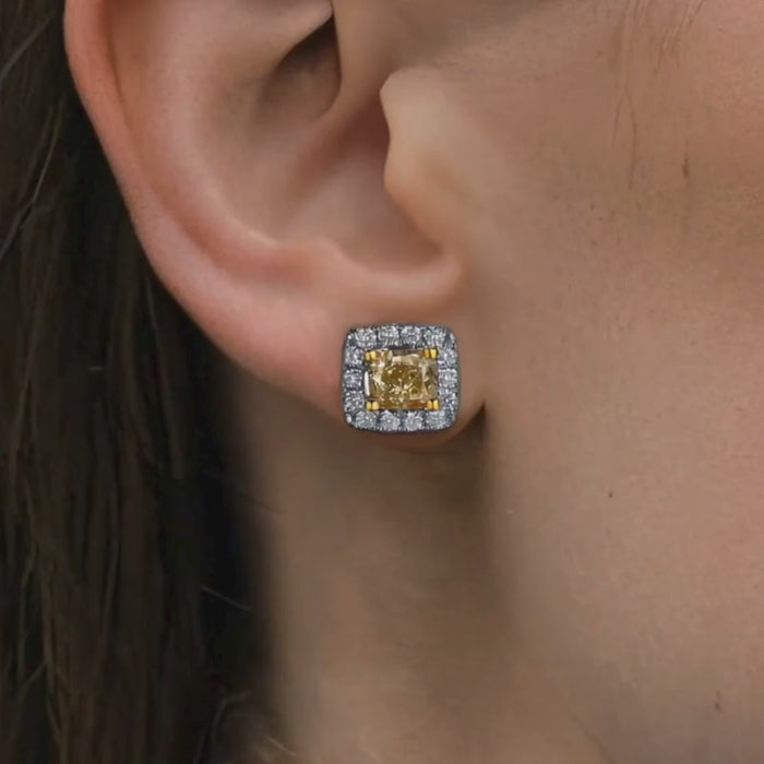 Shine Diamond Stud Earrings in 14K Yellow Gold