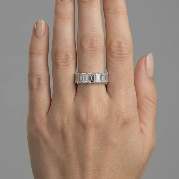 Emerald Cut Diamond 14K White Gold Eternity Ring