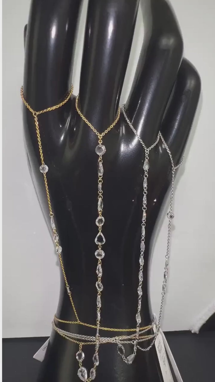 Twisted 76 Diamonds Hand Bracelet in 14K Yellow Gold