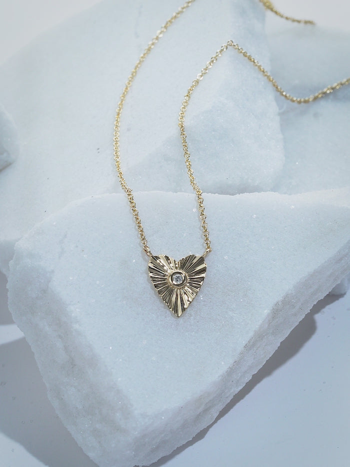 Heart Shape 14K Radiant Heart Diamond Necklace