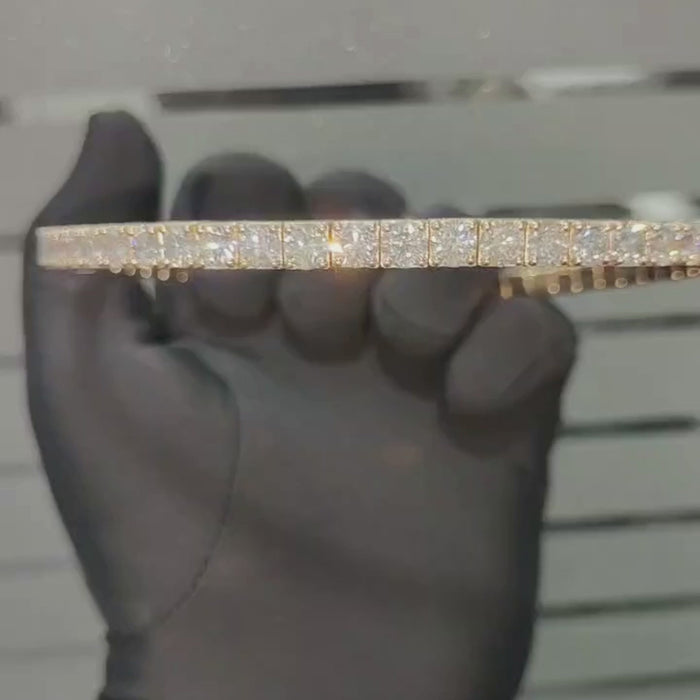 Diamond Line Choker 14K (18K Custom) Yellow Gold Necklace