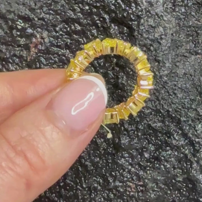 Heart Cut Lab Diamond Eternity Band Ring in 14K Yellow Gold