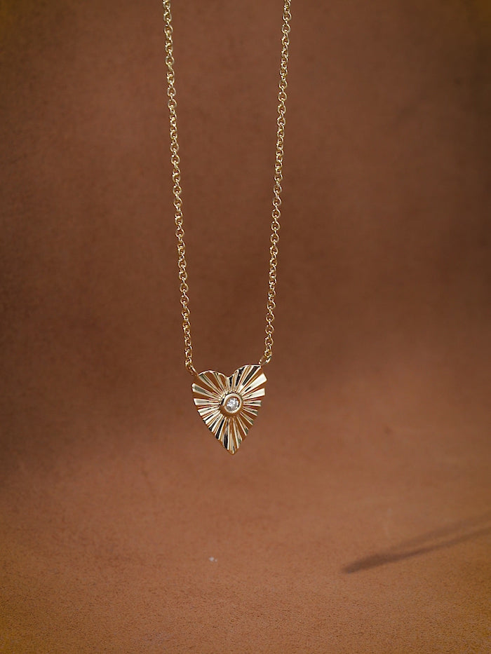 Heart Shape 14K Radiant Heart Diamond Necklace